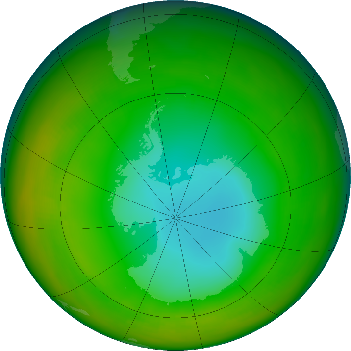 Antarctic ozone map for July 1979